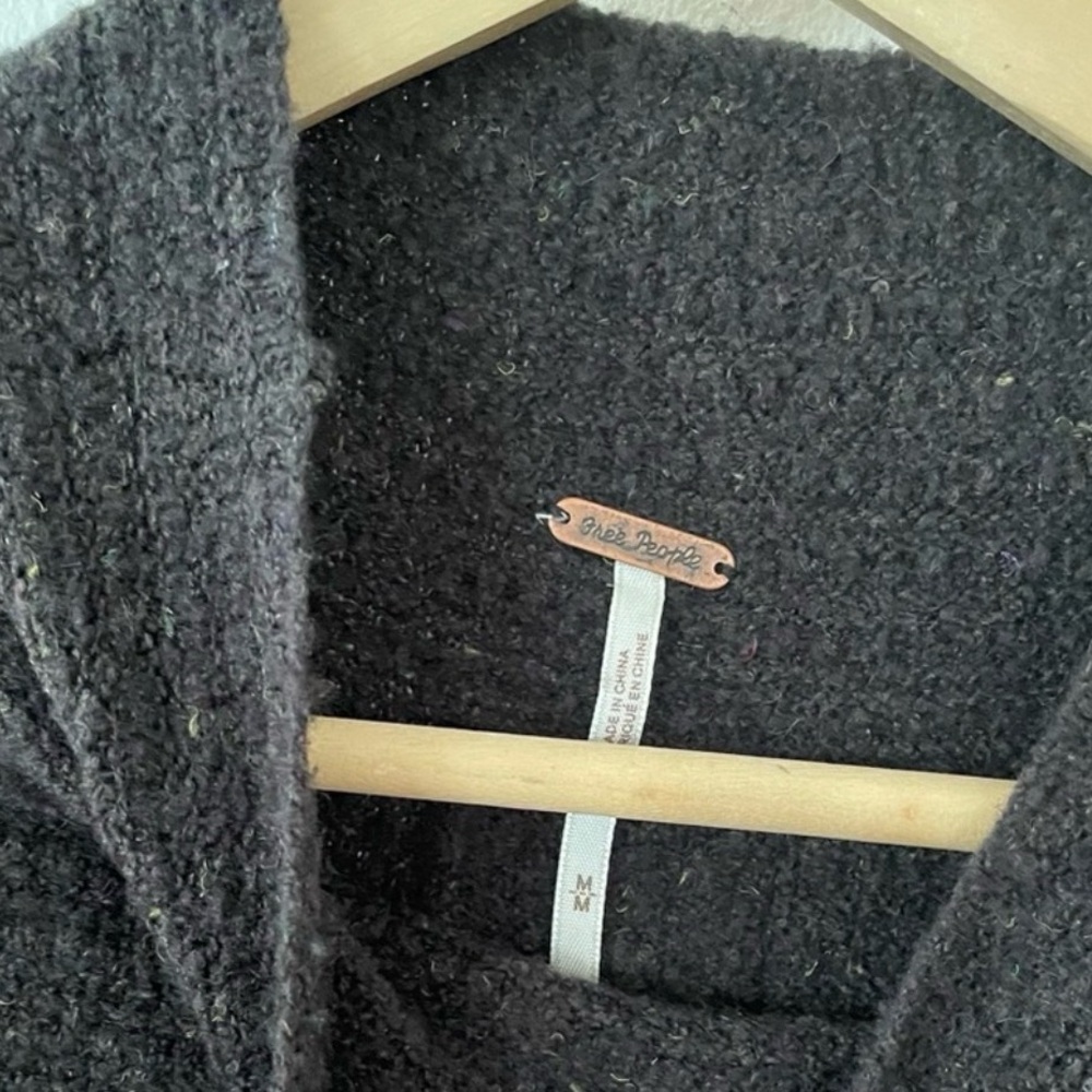 Free People Arctic Fox Wool-Blend Sweater medium zip back wool linen blend - Picture 8 of 9